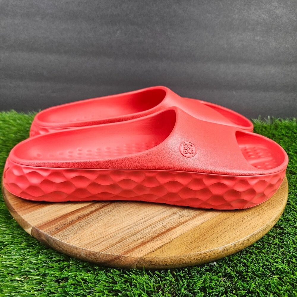 G/FORE Fore Play Slide Sandals Shoes Mens Size 11 Red Slip On Comfort Golf